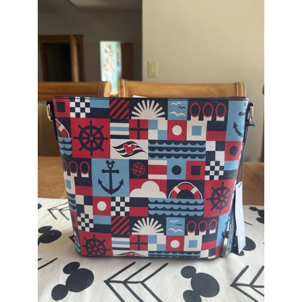 Disney Cruise Line Dooney & Bourke Crossbody Red White Blue DCL Nautical New Tag